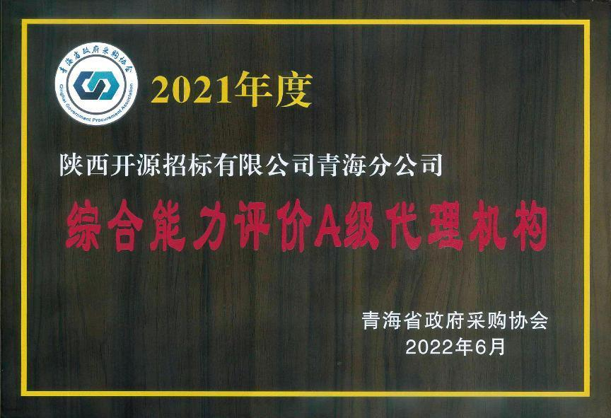 2021年度綜合能力評價A級代理機構(gòu)